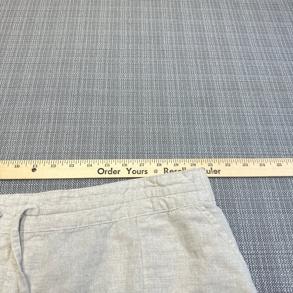 New‎ Liz Claiborne Wide Leg Crop Pants XL Flax Linen Coastal Pull On Pockets - Picture 7 of 11